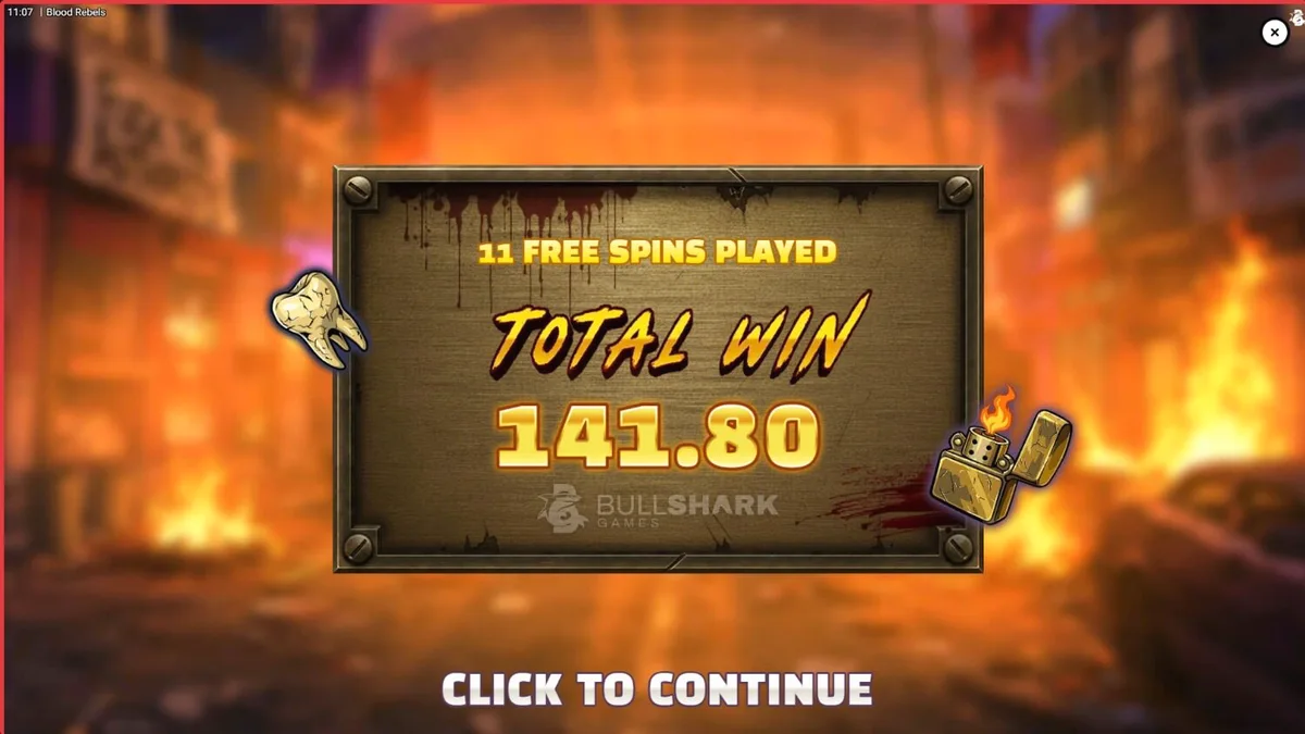 Tampilan visual slot Blood Rebels dengan tema urban dan simbol senjata jalanan
